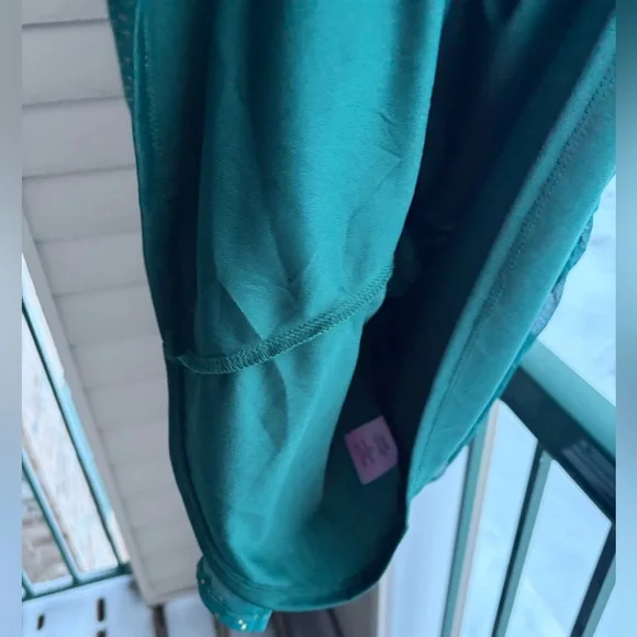 🆕 ✨ Midnight Doll Green Gold Dotted Mini Dress M Tie Party Holiday Chic Size M - Picture 11 of 15